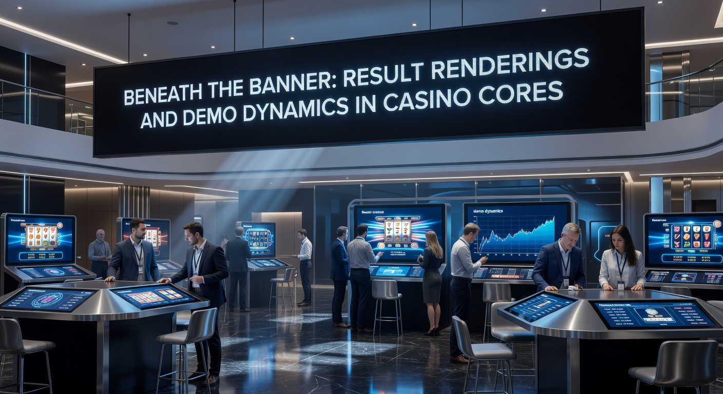 Screenshot of a casino core demo interface highlighting result animations, banner overlays, and dynamic payout displays during a free-play session