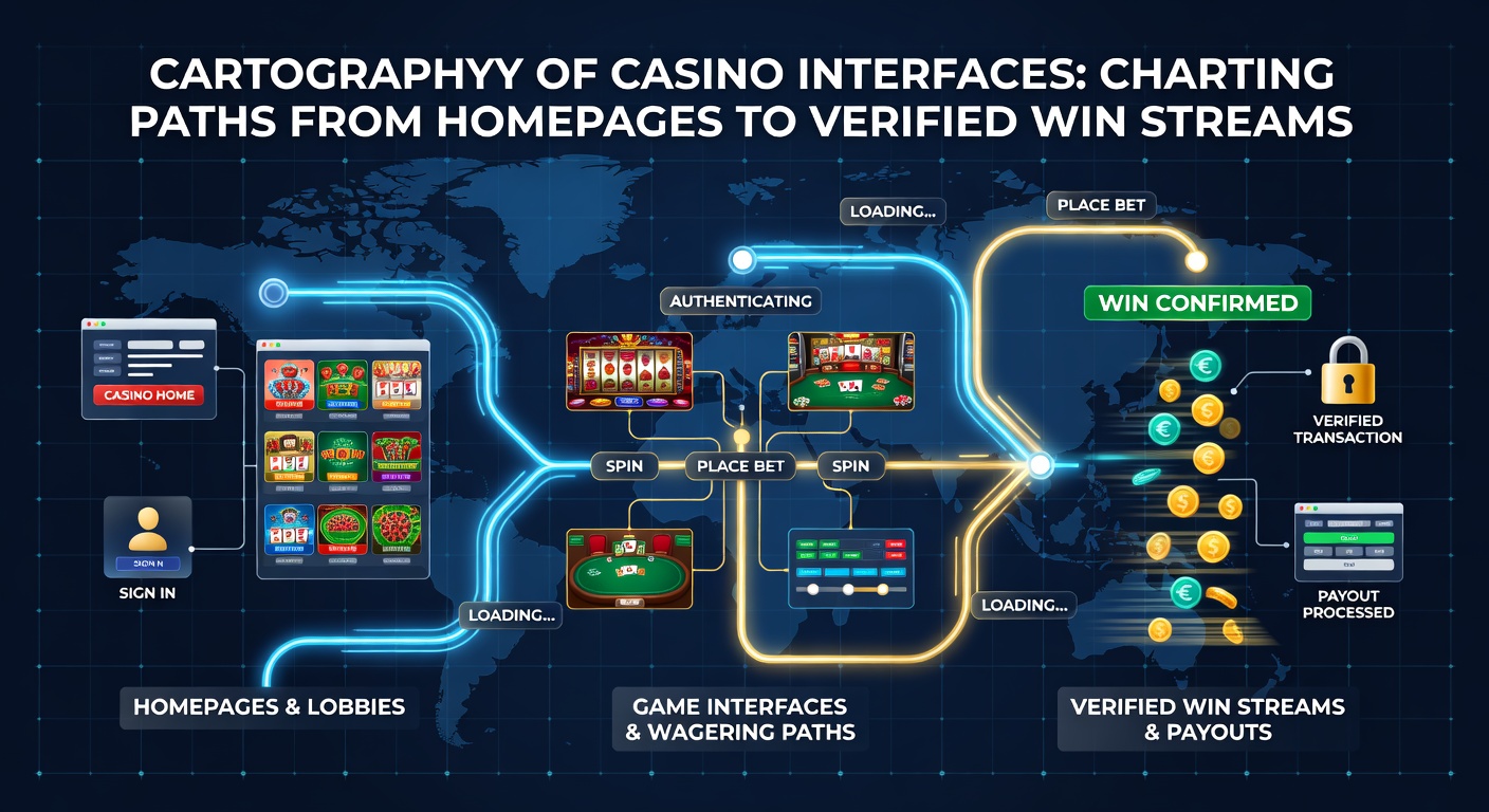 A detailed schematic map illustrating the layered navigation structure of a typical online casino homepage, highlighting entry points, promotional banners, and pathways to game lobbies and account verification sections.
