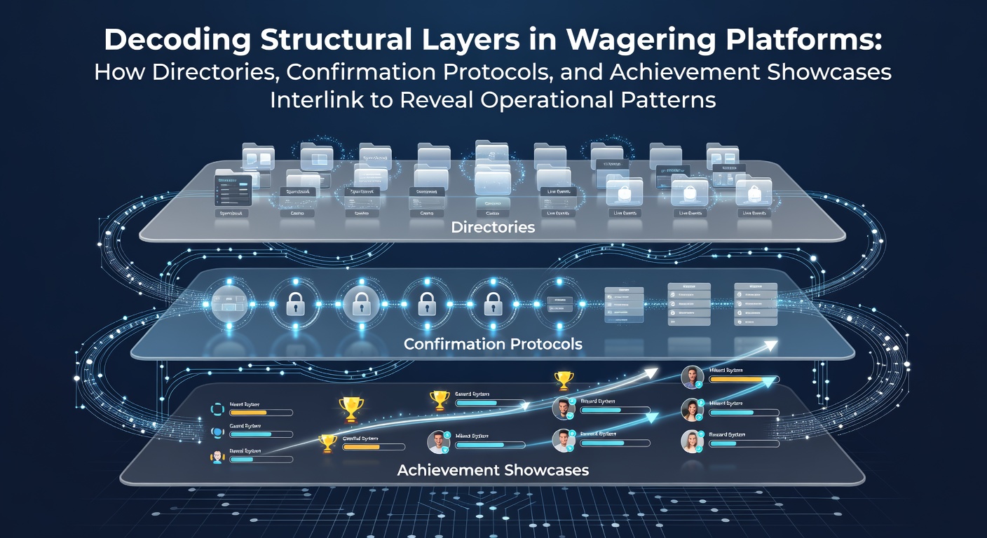 Diagram showing interconnected directories, confirmation protocols, and achievement showcases in wagering platform structures