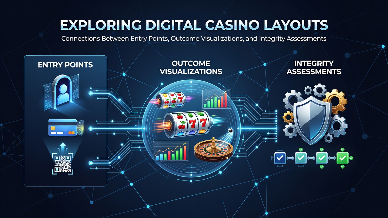 Overview of digital casino interface showing entry points and navigation flows
