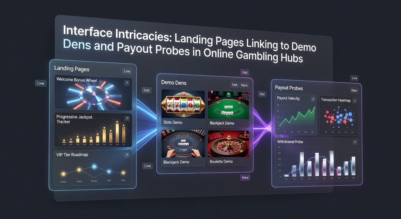 Screenshot of an online gambling landing page featuring prominent links to demo games and payout information sections