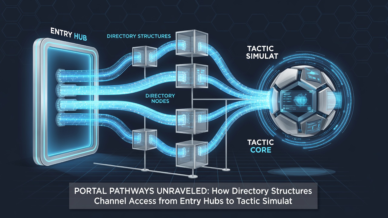 Flowchart illustrating directory paths connecting entry points to tactic simulations and outcome authenticators