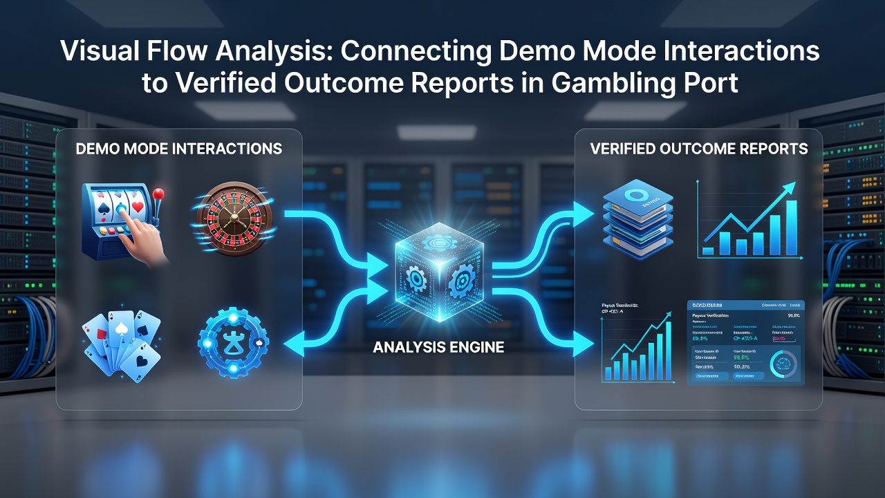 Screenshot of a gambling portal dashboard illustrating demo mode transition to verified outcome verification page